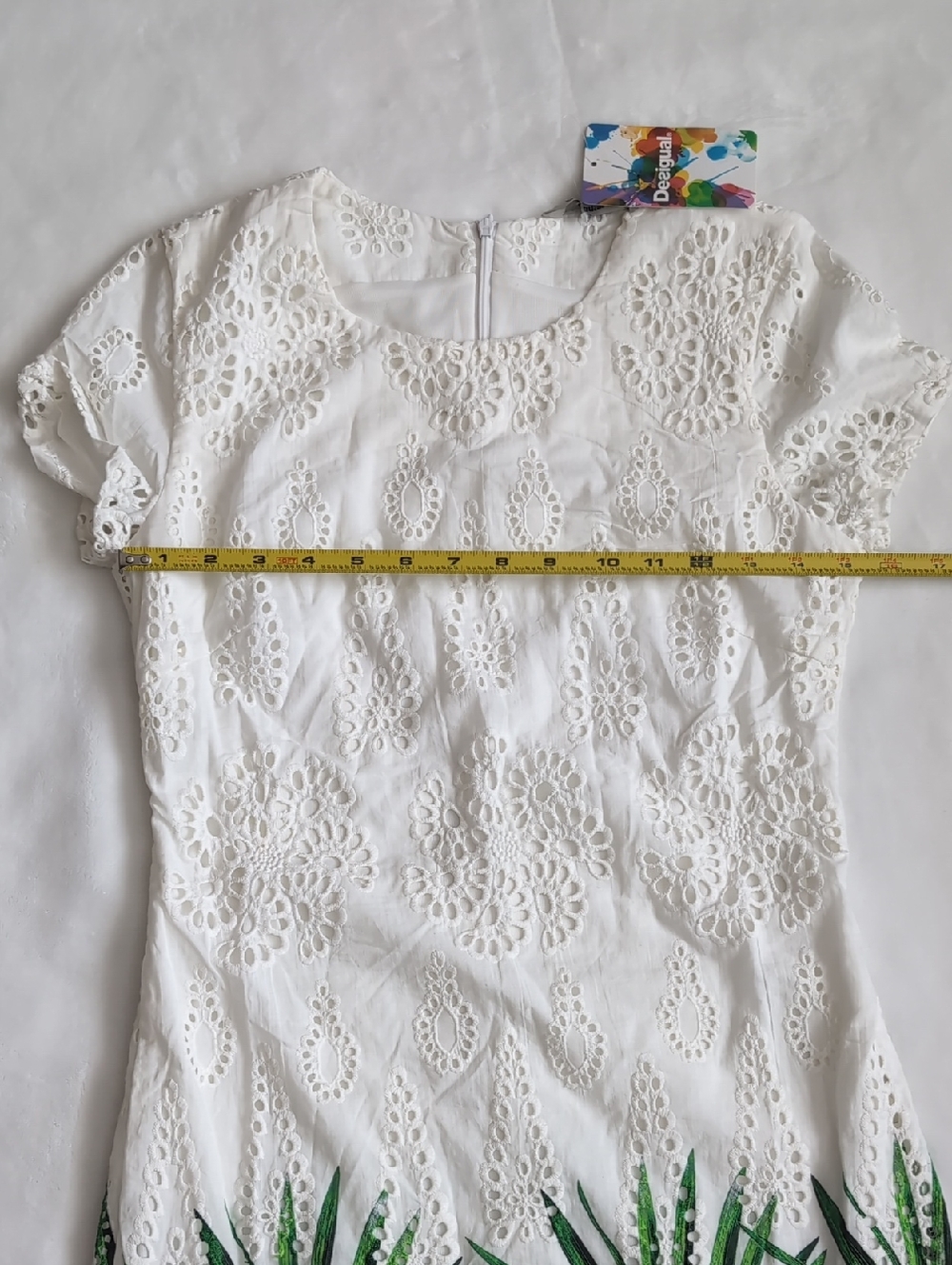 Desigual Floral Vest DENVER Eyelet Dress with Tropical Floral Design 🌴 Size 2 - Picture 10 of 16